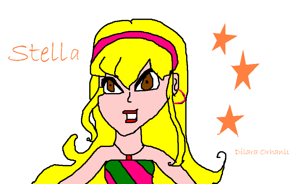 Aydın Didim Valiler İlköğretim Okulu 2008-2009 eğitim öğretim yılı 5/A sınıfı öğrencimiz Dilara Orhanlı'nın çizdiği Stella çalışması. 1 ders içerisinde (15-20 dk) paint programında çizmişti. Çok başarılı.